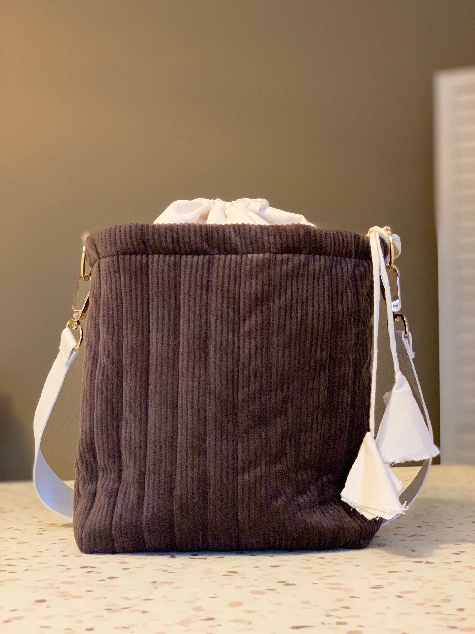 Sac à coulisse en tissu – vue de face